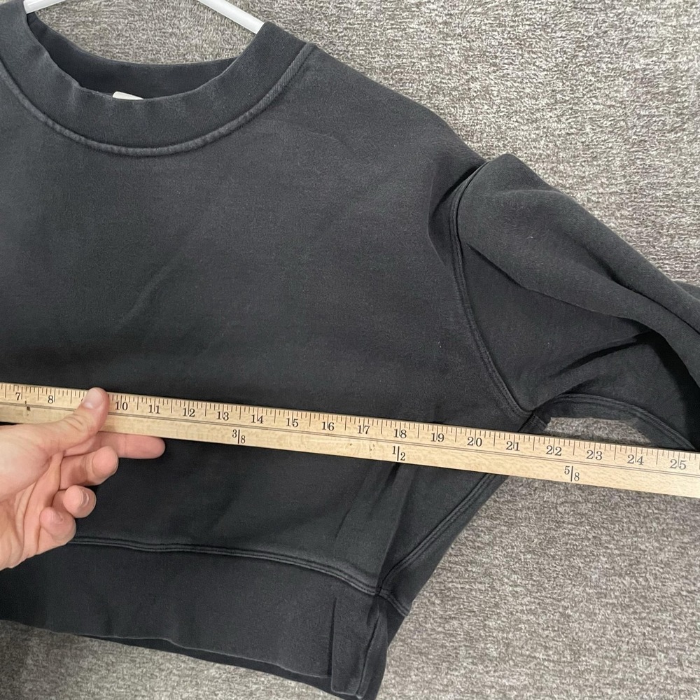 Lululemon Sweatshirt Womens XS/S Black Crewneck‎ Fleece Oversized Crop Pullover - Picture 3 of 7